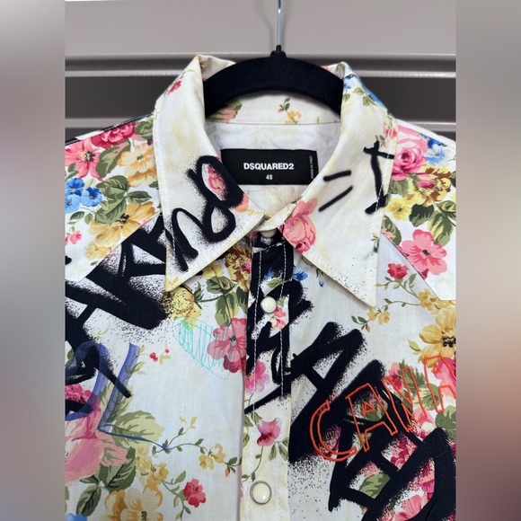 DSQUARED2 GRANNY'S BUNCH WESTERN MEN SHIRT - Picture 3 of 16